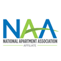 A logo of the national apartment association