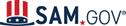 A blue and white logo for the company samm.