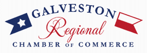 A logo for the galveston regional chamber of commerce.