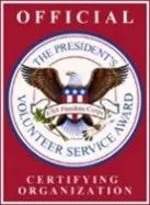 A seal that says the president 's volunteer service award