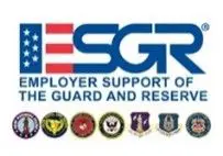 A group of military personnel are standing in front of the esgr logo.